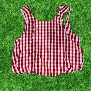 Chic Red and White Checkered Women's Tank Top